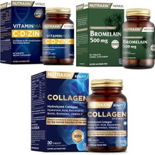 Nutraxin Vitamin Max C-D-Zınc 60 Tablet+Bromelaın 500 Mg 60 Tablet+Hidrolize  Içeren 30 Tablet