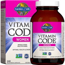 Garden Of Life Multivitamin For Women, Vitamin Code Women's Multi - 240 Capsules, Whole Food Womens Multi, Vitamins, Iron, Folate Not Folic Acid, Probiotics, Vegetarian Supplements For Womens Energy