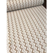 Bebek Özel 240 cm. Eninde Kahverengi Zikzaklı Pamuklu Kumaş