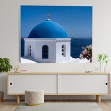 Deko Gonya Mavi Kubbe Dekoratif Kanvas Tablo