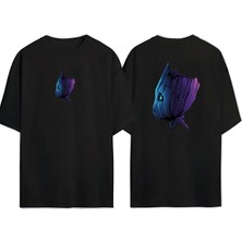 Unisex Groot Baskılı Siyah Oversize T-Shirt