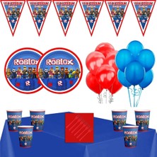Parti Furyası Roblox  Doğum Günü Parti Seti Ekonomik Süsler 24 Kişilik