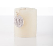 MİSSİ 7X8 LAVANTA TAŞLI EKRU MUM