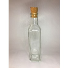 Şişecam 250 cc Şeffaf Mantar Tıpalı Cam Maraska Yağ ve Sos Şişesi 6 Adet