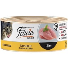 Felicia Tahılsız Kısırlaştırılmış Tavuklu Fileto Kedi Konservesi 85GR