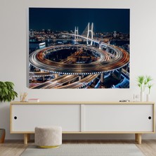 Shanghai Şehri Temalı Dekoratif Kanvas Tablo