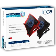 Inca INC-341FXS 13" ~ 17" Abs Plastik Siyah Notebook Soğutucu Ayarlanabilir Stand