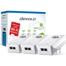 Devolo 8764 Mesh WiFi 2 - Kablosuz Powerline Menzil Genişletici Çoklu Oda Kiti