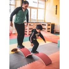 Wavy Board Amerikan Ceviz Laminant Yüzey Gri  Renk Keçeli Denge Tahtası
