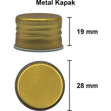 Afracam 200 cc Cold Brew Şeffaf 200 ml Sızdırmaz Gold Plastik Kapaklı Yassı Cam Şişe (Soğuk Kahve) 6 Adet