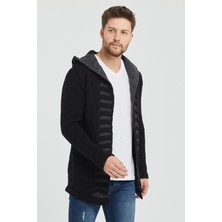 Tarz Cool Siyah Desenli Panço Triko Hırka- HRK2020R02S