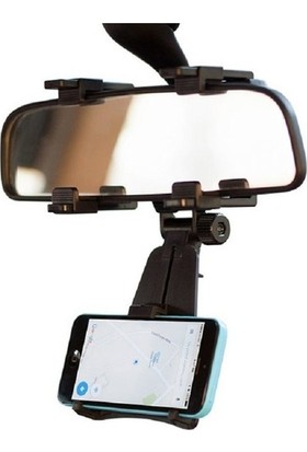 Psgt Araç Içi Dikiz Aynası 360 Derece Telefon ve Navigasyon Tutucu Siyah