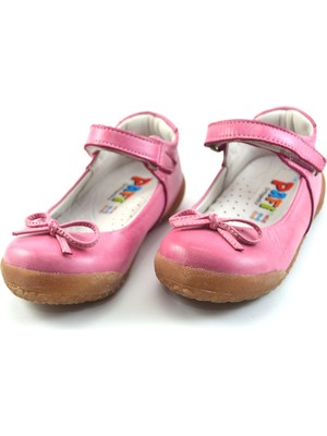 Pafi 295 Pembe Deri Kız Çocuk/bebek Babet Ayakkabı