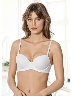 Godewo Beyaz Desteksiz Kulaksız Micro Balenli Sütyen GB-TS2003