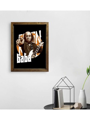 Bk Gift Erkin Baba Tasarımlı Doğal Masif Ahşap Çerçeveli Tablo 45X65CM-1