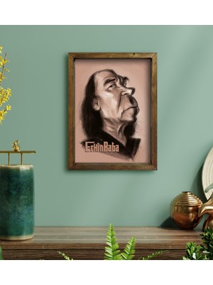 Bk Gift Erkin Baba Tasarımlı Doğal Masif Ahşap Çerçeveli Tablo-2