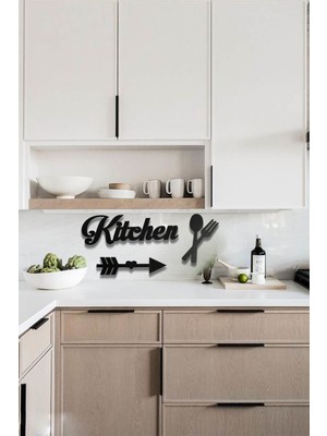 Medizzone Duvar Dekoru Kitchen Temalı Lazer Kesim Mdf Tablo Seti 3 Parça