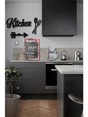 Medizzone Duvar Dekoru Kitchen Temalı Lazer Kesim Mdf Tablo Seti 3 Parça