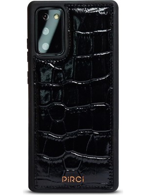 Pirci Samsung Note 20 Croco Dokulu Deri Kılıf Siyah