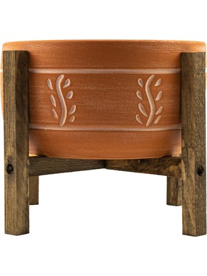 Bitki Tasarımı Terakota Nakış Desenli Toprak Aranjman ve Bonzai Saksı 4 Ayaklı