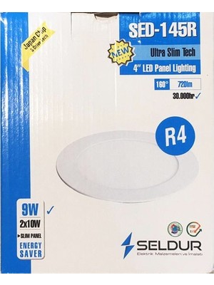 Seldur 9 W Ultra Slim Sıva Altı LED Panel Beyaz Işık