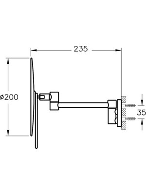 Artema Vitra Origin A44895 Makyaj / Traş Aynası Gezer Kollu,krom