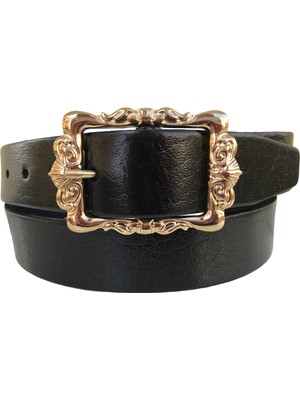 Goderi  Deri Gold Tokalı Kadın Kemeri 4 cm