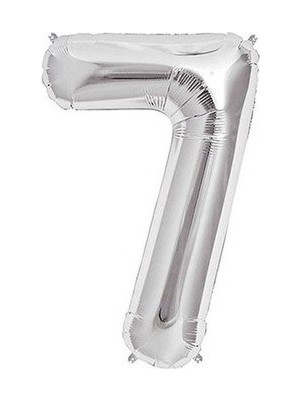 Pazariz  Balon Parti 7 Rakamı Gümüş Folyo Balon 102  cm