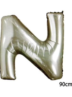 Pazariz  90  cm N Harfi Folyo Balon Gümüş