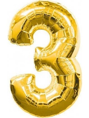Pazariz  Gold Folyo Balon Sayılı Helyum Balon 100  cm Dev Boy 3