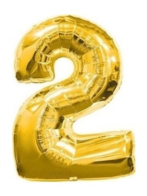 Pazariz  Balon Parti 2 Rakamı Gold Folyo Balon 102  cm