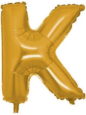 Pazariz  Gold Renk Folyo Balon K Harfli Helyum Balon 100  cm Dev Boy