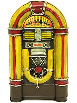 Tunga Dekoratif Metal Müzik Kutusu Kumbara Vintage Hediyelik