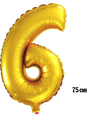 Pazariz  75 cm 6 Rakam Folyo Balon Altın