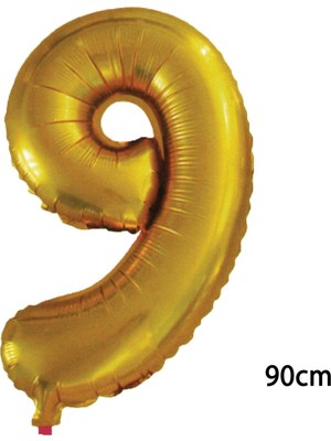 Pazariz  90 cm 9 Rakamı Folyo Balon Altın