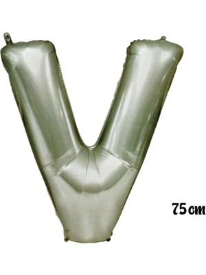 Pazariz  75 cm V Harfi Folyo Balon Gümüş