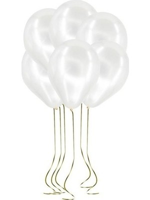 Pazariz  Parti Metalik Beyaz Balon 20'li