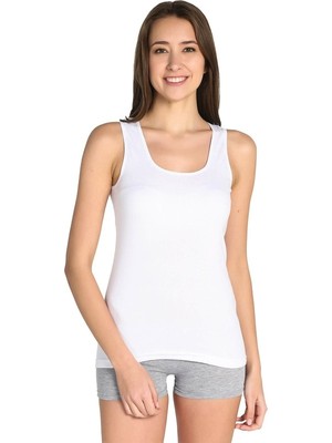 Tutku Bayan 4 Lü Paket Beyaz Pamuklu Ribana Atlet