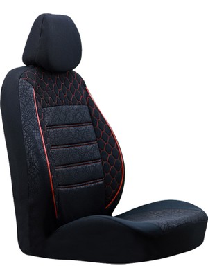 SM OTO KILIF GOF Serisi Renault 19 Koltuk Kılıfı Gof Siyah-Kırmızı