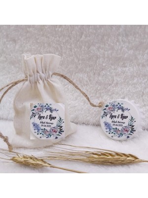 Hayaller Dükkanı 30 Adet Kese ve Kapak Açacak Kombin Baskılı Nişan Liği Nikah Şekeri