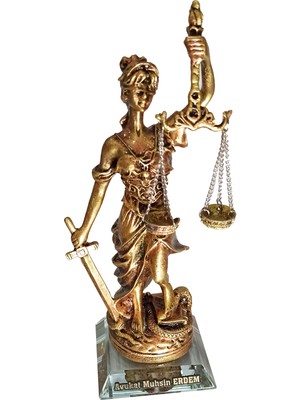 7/24 Hediye Adalet Terazisi Gold Ofis Makam Büro Hediyesi Hakim Savcı Avukat Hukuk