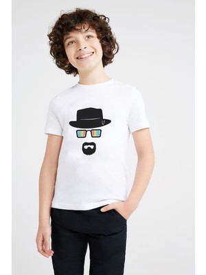 Qivi Breakıng Bad Baskılı Unisex Çocuk Beyaz T-Shirt
