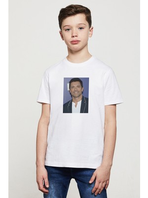 Qivi Riverdale Hiram Lodge Baskılı Unisex Çocuk Beyaz T-Shirt