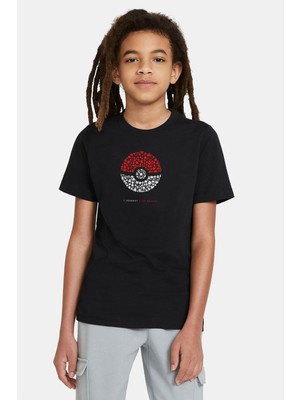 Qivi Pokemon Day 1 Journey 151 Dreams Baskılı Unisex Çocuk Siyah T-Shirt