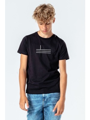 Qivi Türk Boyları Alayundlu Baskılı Unisex Çocuk Siyah Tshirt