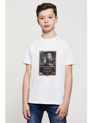Qivi Tianna Crownguard Baskılı Unisex Çocuk Beyaz T-Shirt