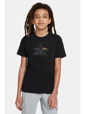 Qivi Pınk Floyd Carnegıe Hall Dark Sıde Baskılı Unisex Çocuk Siyah T-Shirt