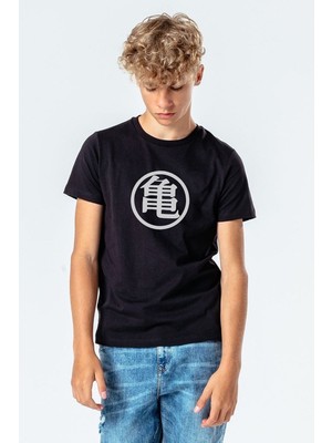Qivi Dragon Ball Baskılı Unisex Çocuk Siyah Tshirt