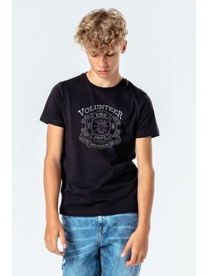 Qivi A Series Of Unfortunate Events Volunteer Fire Department Baskılı Unisex Çocuk Siyah Sweatsh