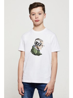 Qivi Stan Lee Marvel Baskılı Unisex Çocuk Beyaz T-Shirt